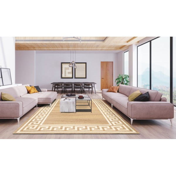 Svjetlo smeđi vuneni tepih 133x180 cm Cesar – Agnella-image-1