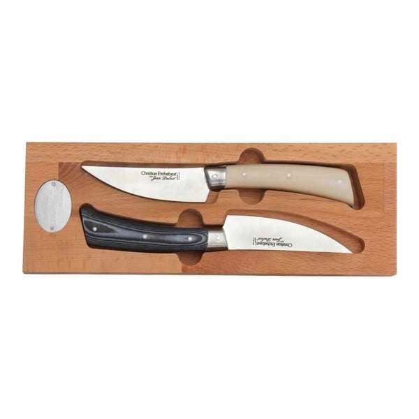 Set od 2 noža od nehrđajućeg čelika u drvenoj kutiji Jean Dubost