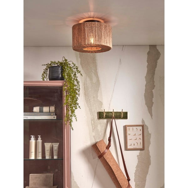Stropna svjetiljka u prirodnoj boji sa sjenilom od jute ø 30 cm Iguazu – Good&Mojo-image-1