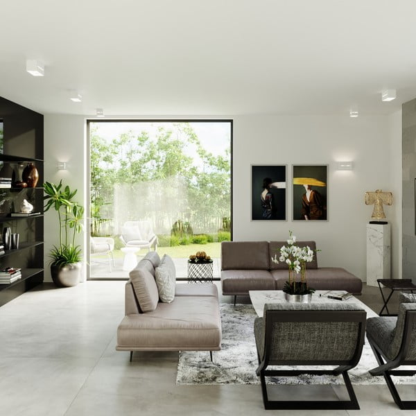 Bijela stropna svjetiljka s metalnim sjenilom 10x10 cm Lorum – Sollux-image-4