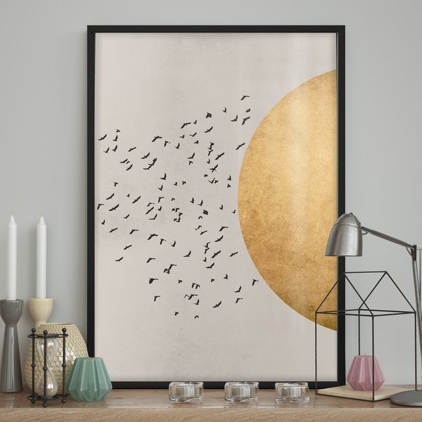 Zidni plakat u okviru PTICE / SILHOUTTE, 50 x 70 cm-image-1