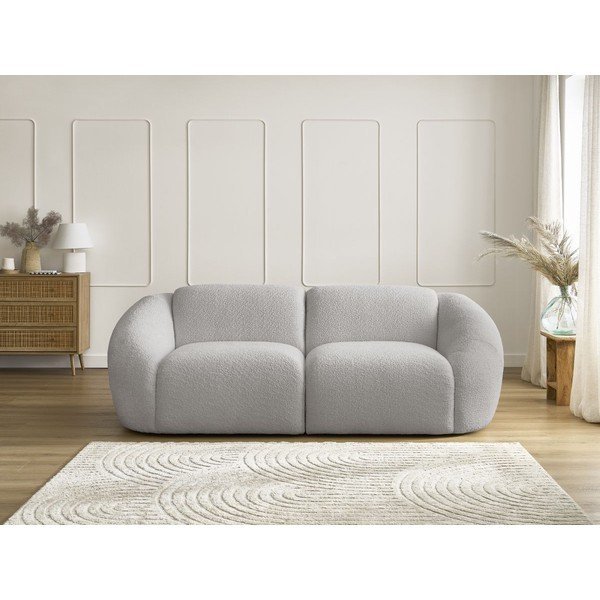 Svijetlo siva sofa od bouclé tkanine 230 cm Tina – Bobochic Paris-image-3