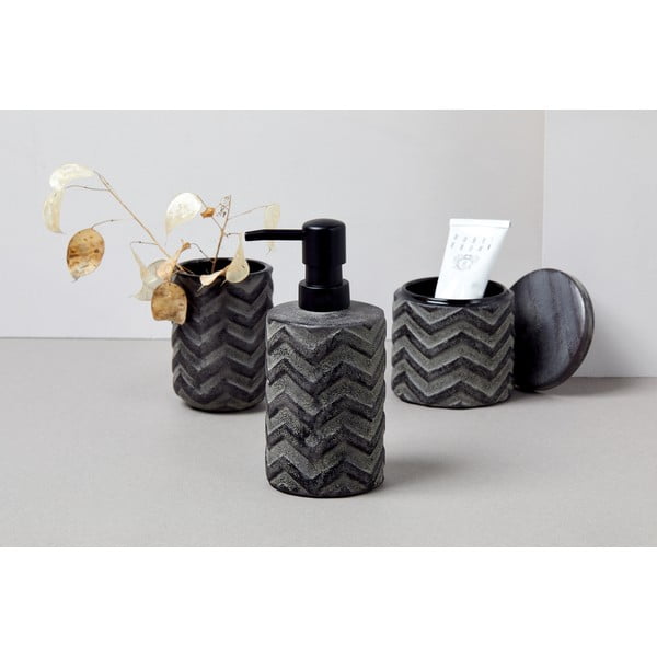 Sivi keramički ručno oslikani dozator za sapun Wenko Mantua, 360 ml-image-3