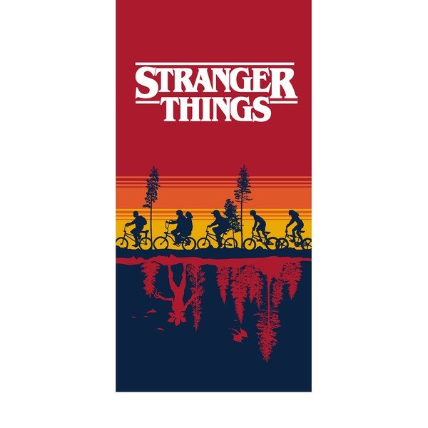 Crveni pamučan dječji ručnik 70x140 cm Stranger Things – Jerry Fabrics