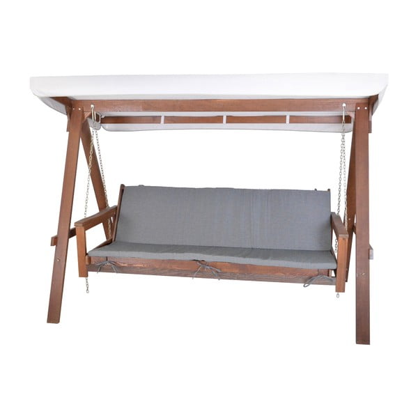 Siva/smeđa vrtna ljuljačka od masivnog drveta Adelaida – Rojaplast