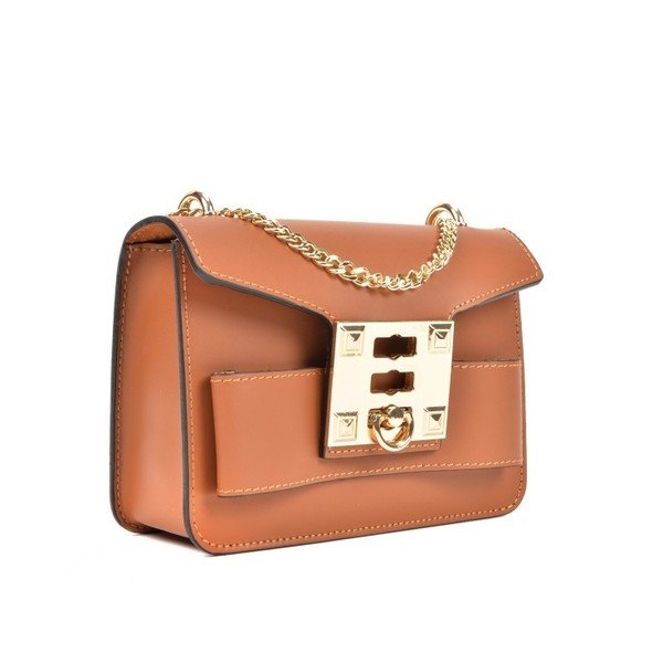 Konjak smeđa kožna torbica Roberta M Ferra Cognac-image-3