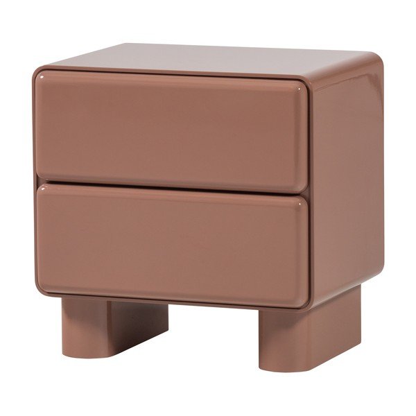 Ružičasti noćni ormarić u sjajnom dekoru Lustra – WOOOD-image-2