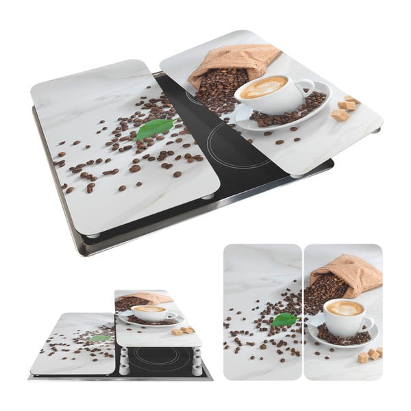 Zaštitni poklopci za štednjak u setu od kaljenog stakla 2 kom 52x30 cm Café Aromatica – Maximex-image-3