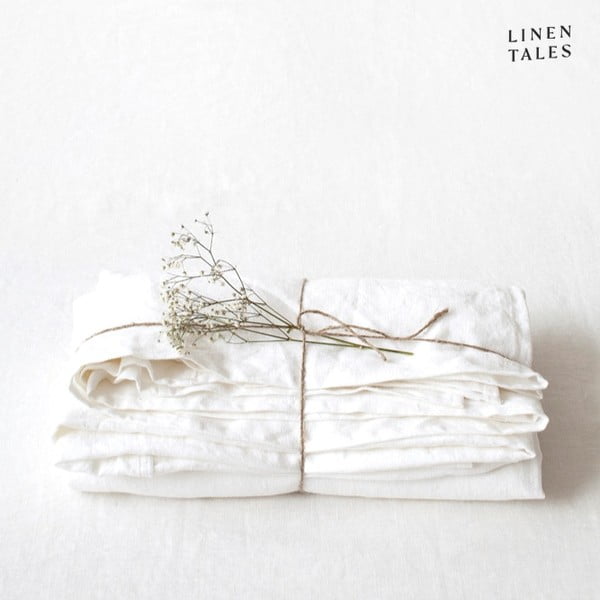 Bijela plahta od mješavine lana 230x270 cm – Linen Tales