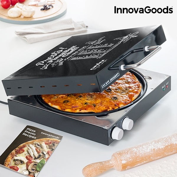 Električna kutija za pizzu s kuharicom InnovaGoods, snage 1200W
