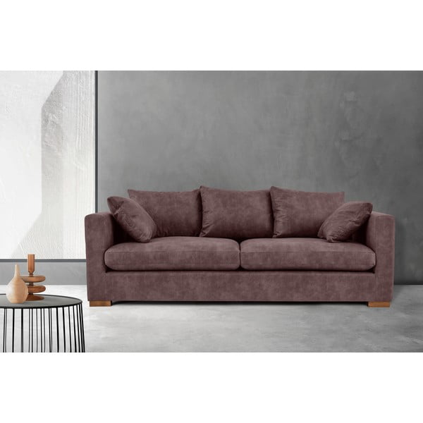 Tamno smeđa sofa od imitacije kože 225 cm Hamburg – Scandic-image-1