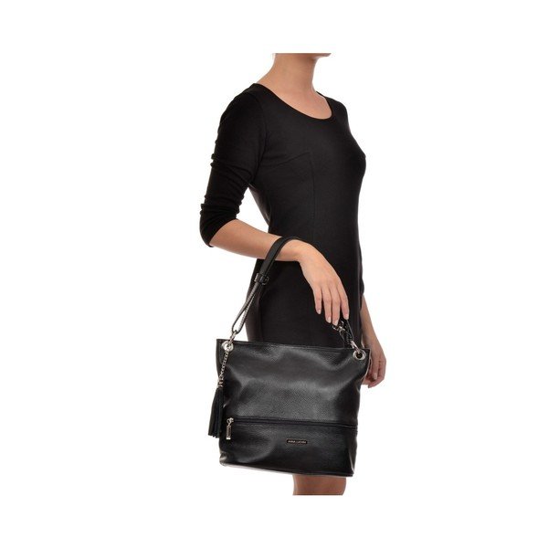 Crna kožna torbica Anna Luchini Hunna-image-1