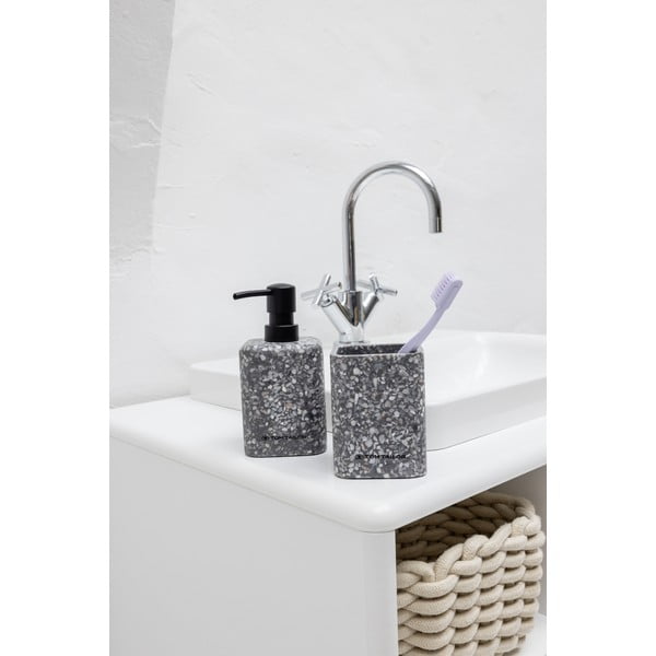 Sivi dozator sapuna od polyresina 270 ml Tom Tailor T-Terrazzo – Wenko-image-1