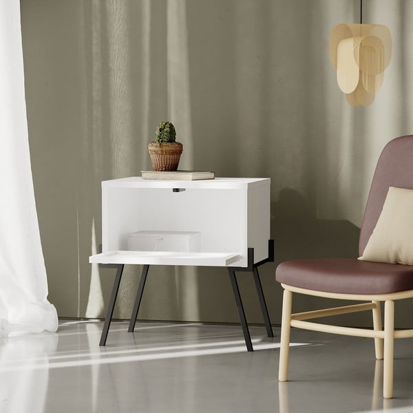 Bijeli noćni ormarić Naive – Kalune Design-image-4