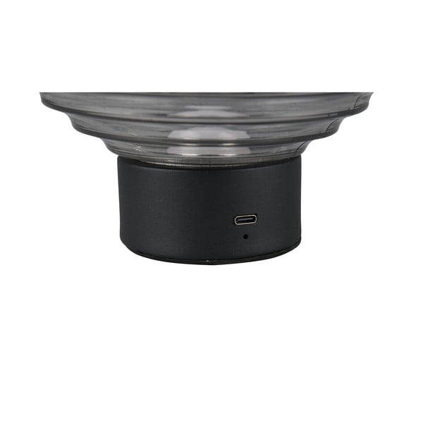 Crna/siva LED stolna lampa s mogućnosti zatamnjivanja sa staklenim sjenilom (visina 14,5 cm) Earl – Trio-image-3