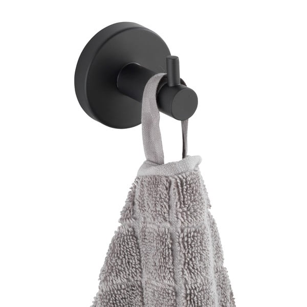 Mat crna zidna kuka od nehrđajućeg čelika Bosio – Wenko-image-1