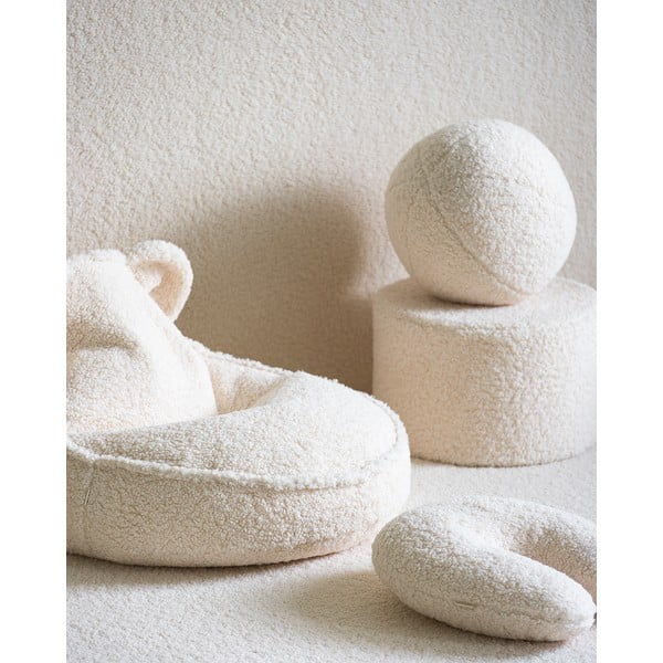 Krem dječji tabure od bouclé tkanine – Wigiwama-image-2