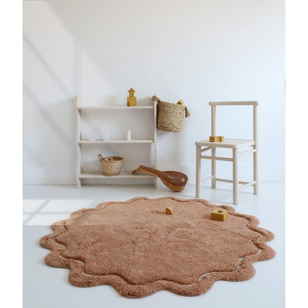 Ciglasti periv/ručno rađen pamučan okrugao tepih ø 110 cm Sweet April Toffee – Nattiot-image-4