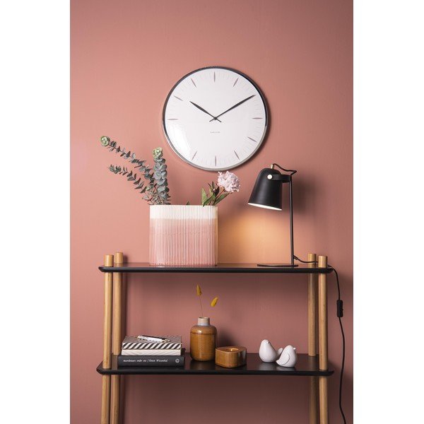 Bijeli stakleni zidni sat Karlsson Leaf, Ø 40 cm-image-1