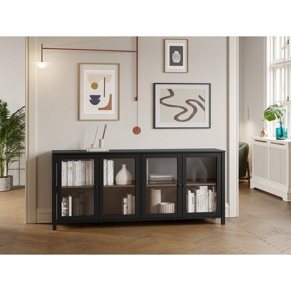 Crna vitrina od masivnog bora 186x80x40 cm Alessandra – Marckeric-image-1