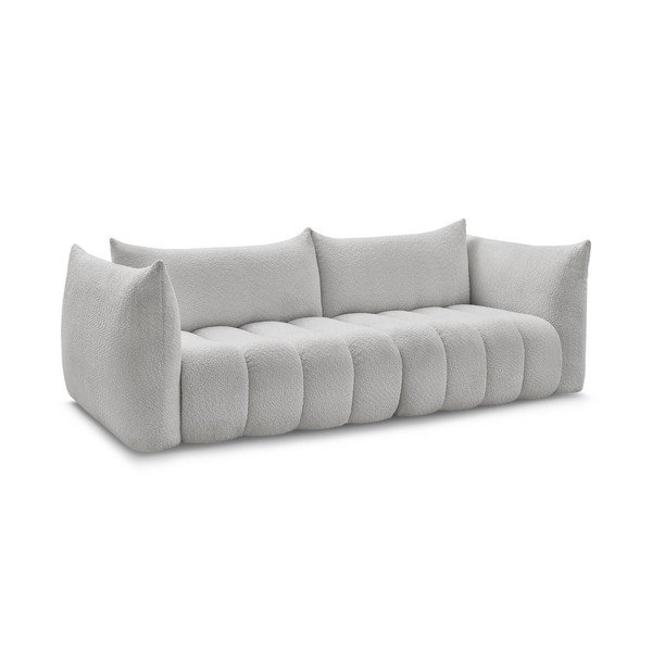 Svijetlo siva sofa od bouclé tkanine 286 cm Azra – Bobochic Paris-image-2