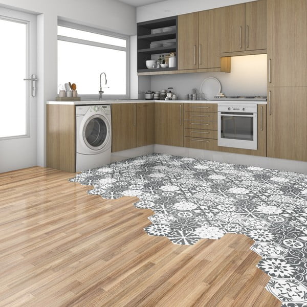 Set od 10 podnih samoljepljivih naljepnica Ambiance Hexagons Rosito, 20 x 18 cm-image-2