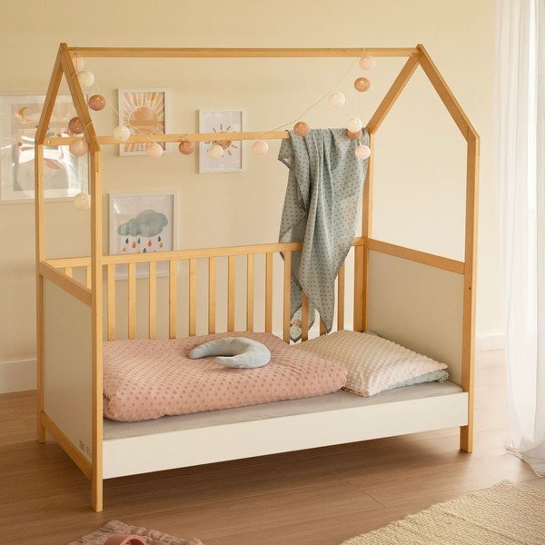 Bijeli/u prirodnoj boji dječji krevet 70x140 cm – Roba-image-1