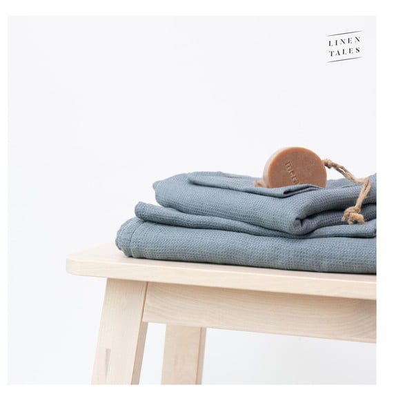 Plavi laneni ručnik 30x30 cm - Linen Tales-image-3
