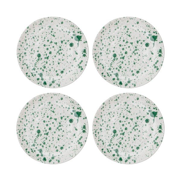 Bijelo-zeleni desertni tanjuri u setu 4 kom od kamenine ø 18 cm Carnival – Ladelle-image-2