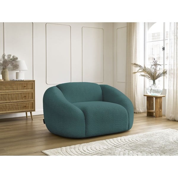 Tirkizna fotelja od bouclé tkanine Tina – Bobochic Paris-image-4