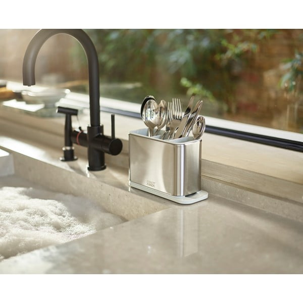 Metalni ocjeđivač za posuđe za pribor u srebrnoj boji Surface – Joseph Joseph-image-3