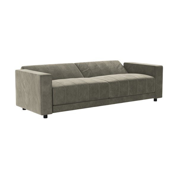 Smeđe-siva baršunasti podesiva/sklopiva sofa 225 cm Allie II – Støraa-image-4