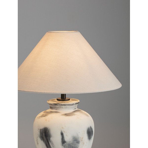 Bijela/siva stolna lampa keramička s tekstilnim sjenilom (visina 55 cm) Lupe – Nova Luce-image-1