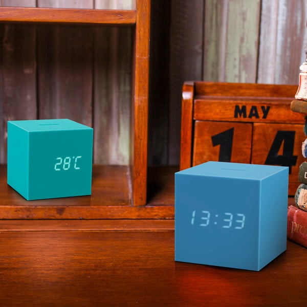 Plava LED budilica Gingko Gravity Cube-image-4