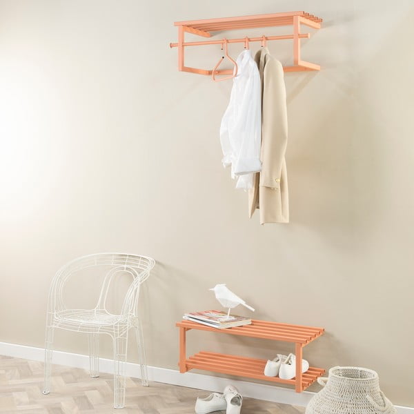 Metalni viseći ormarić za cipele u boji lososa 71x26x34 cm Marco – Spinder Design-image-2
