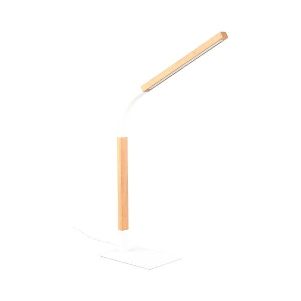 Bijela/u prirodnoj boji LED stolna lampa s mogućnosti zatamnjivanja s drvenim sjenilom (visina 73,5 cm) Norris – Trio-image-2