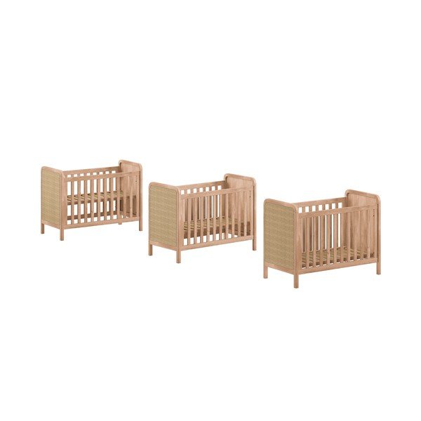 Dječji krevet s podesivom visinom 60x120 cm u prirodnoj boji Woods – Vipack-image-2