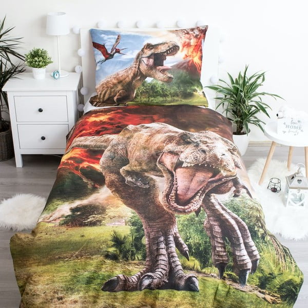 Pamučna dječja posteljina za krevet za jednu osobu 140x200 cm Jurassic World "Volcano" – Jerry Fabrics-image-1