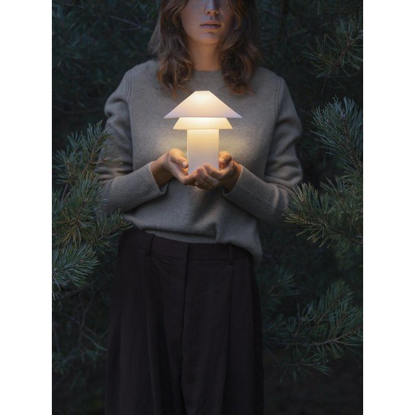 Bijela LED stolna lampa s mogućnosti zatamnjivanja s metalnim sjenilom (visina 33,5 cm) Sanaka – Blomus-image-1