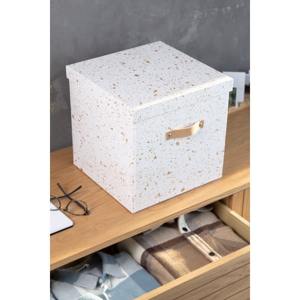 Kutija za pohranu u zlatno bijeloj boji Bigso Box of Sweden Logan-image-2