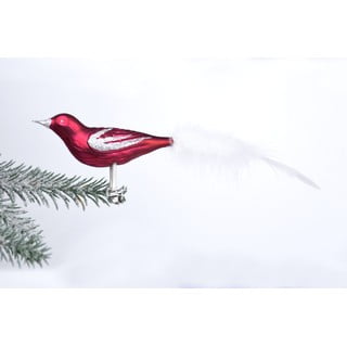 Set od 3 božićna ukrasa od crvenog stakla u obliku ptice Ego Dekor