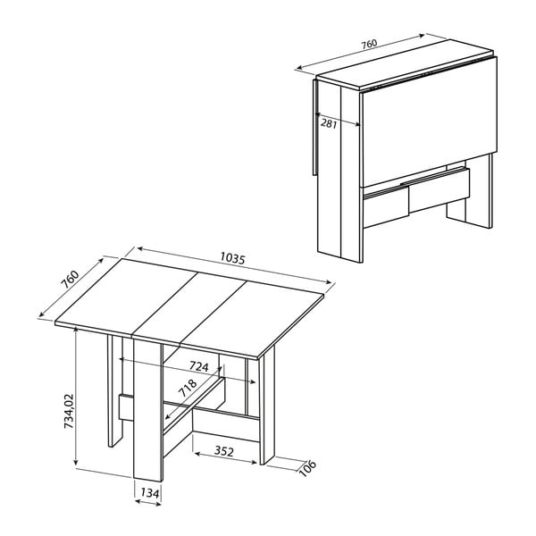 Sklopivi stol za objed Symbiosis Papillon-image-2