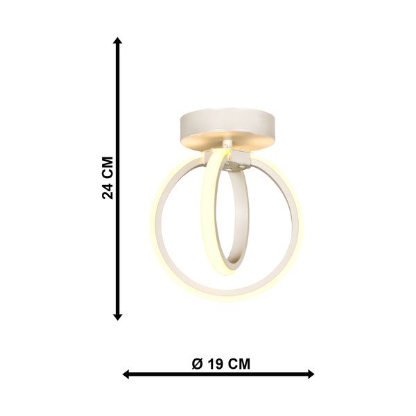 Bijela metalna LED stropna svjetiljka Sezen – Squid Lighting-image-3