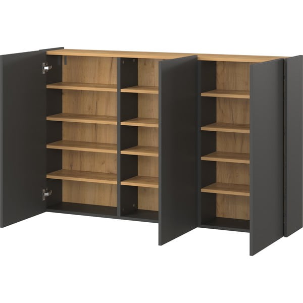 Antracitno sivi viseći ormarić u dekoru hrasta 138x87x25 cm Libbiano – Germania-image-3