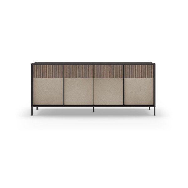 Antracitno siva/svjetlo smeđa niska komoda 206x86 cm Amalia – Marckeric