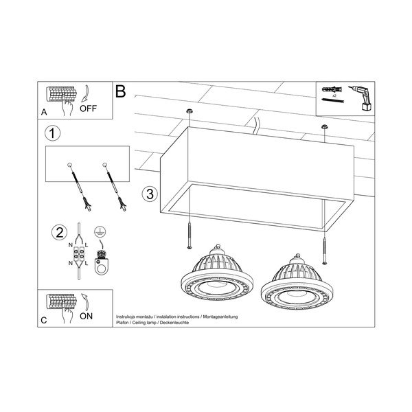 Siva stropna svjetiljka 14x27 cm Postiga – Sollux-image-4