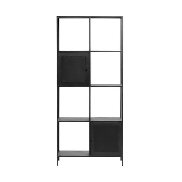 Crna metalna polica za knjige 80x180 cm Malibu - Unique Furniture