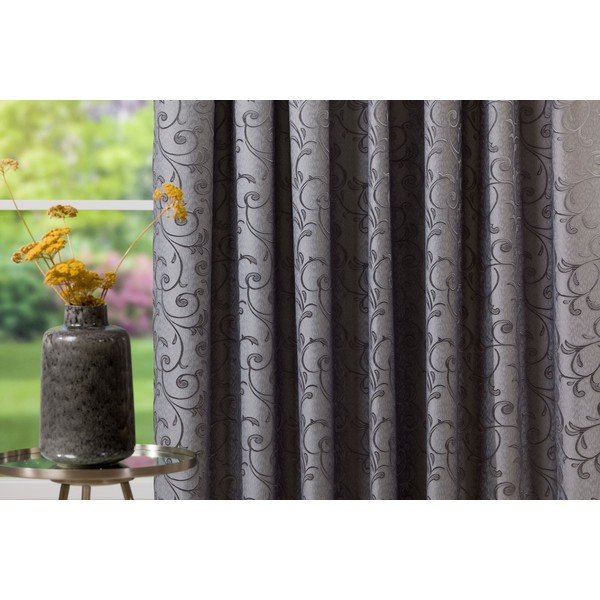 Siva zavjesa od jacquarda 210x245 cm Glory – Mendola Fabrics-image-3
