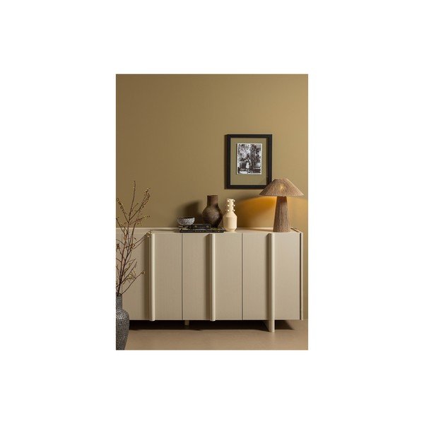 Krem niska modularna komoda od masivnog bora 200x85 cm Basu – WOOOD-image-1