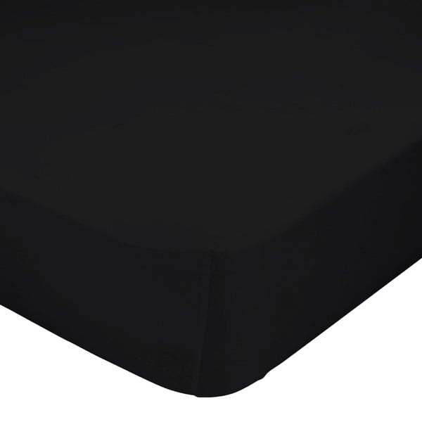 Crna elastična plahta od čistog pamuka, 70 x 140 cm